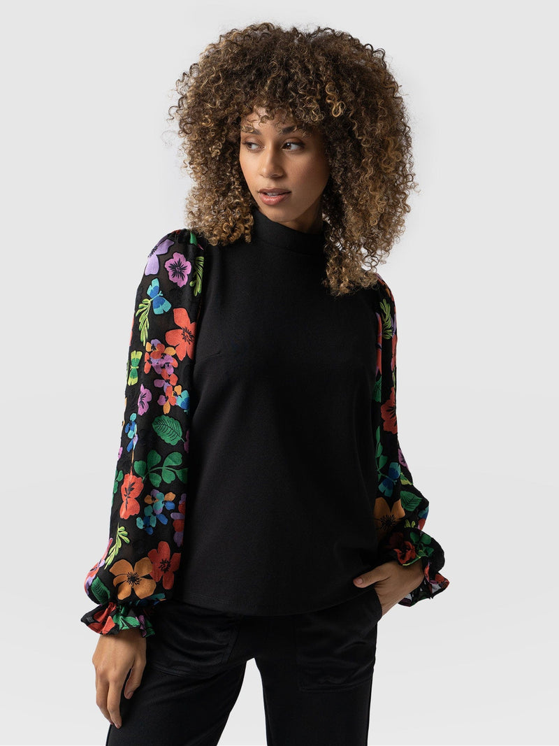 Penny Puff Sleeve Long Sleeve Pop Floral - Women's Tops | Saint + Sofia® EU