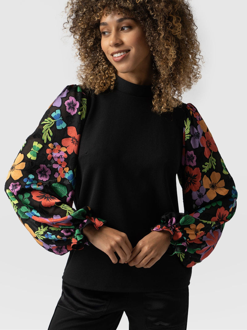 Penny Puff Sleeve Long Sleeve Pop Floral - Women's Tops | Saint + Sofia® EU