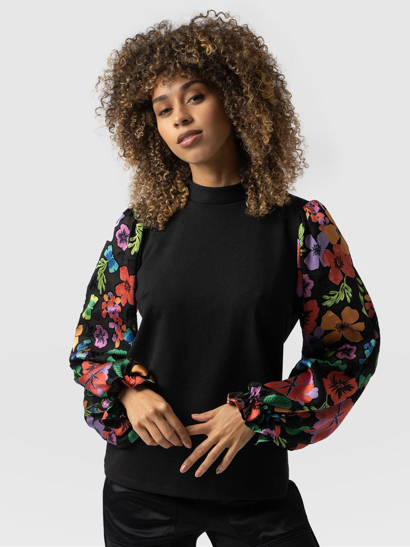 Penny Puff Sleeve Long Sleeve Pop Floral - Women's Tops | Saint + Sofia® EU