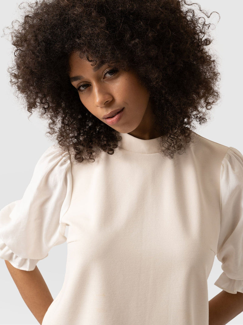 Penny Puff Sleeve Top Cream - Women's Tops | Saint + Sofia® EU