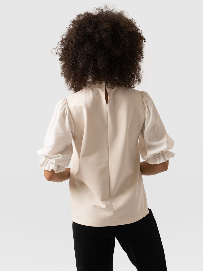 Penny Puff Sleeve Top Cream - Women's Tops | Saint + Sofia® EU