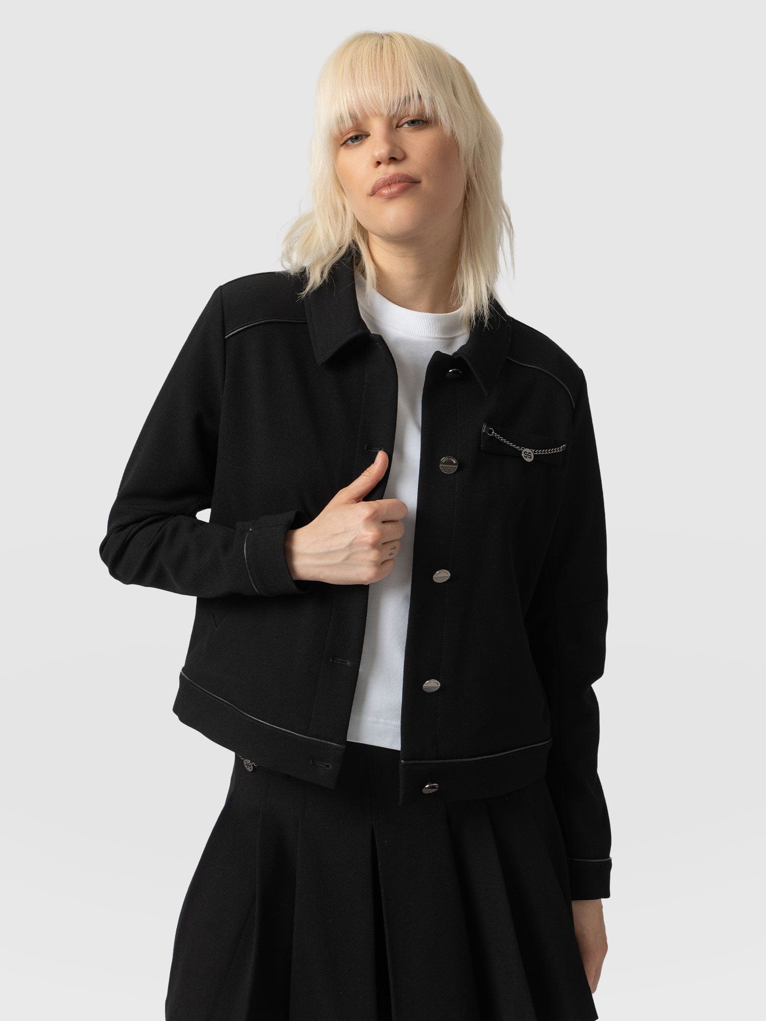 Petra Jacket Black - Women's Leather Jackets | Saint + Sofia® EU