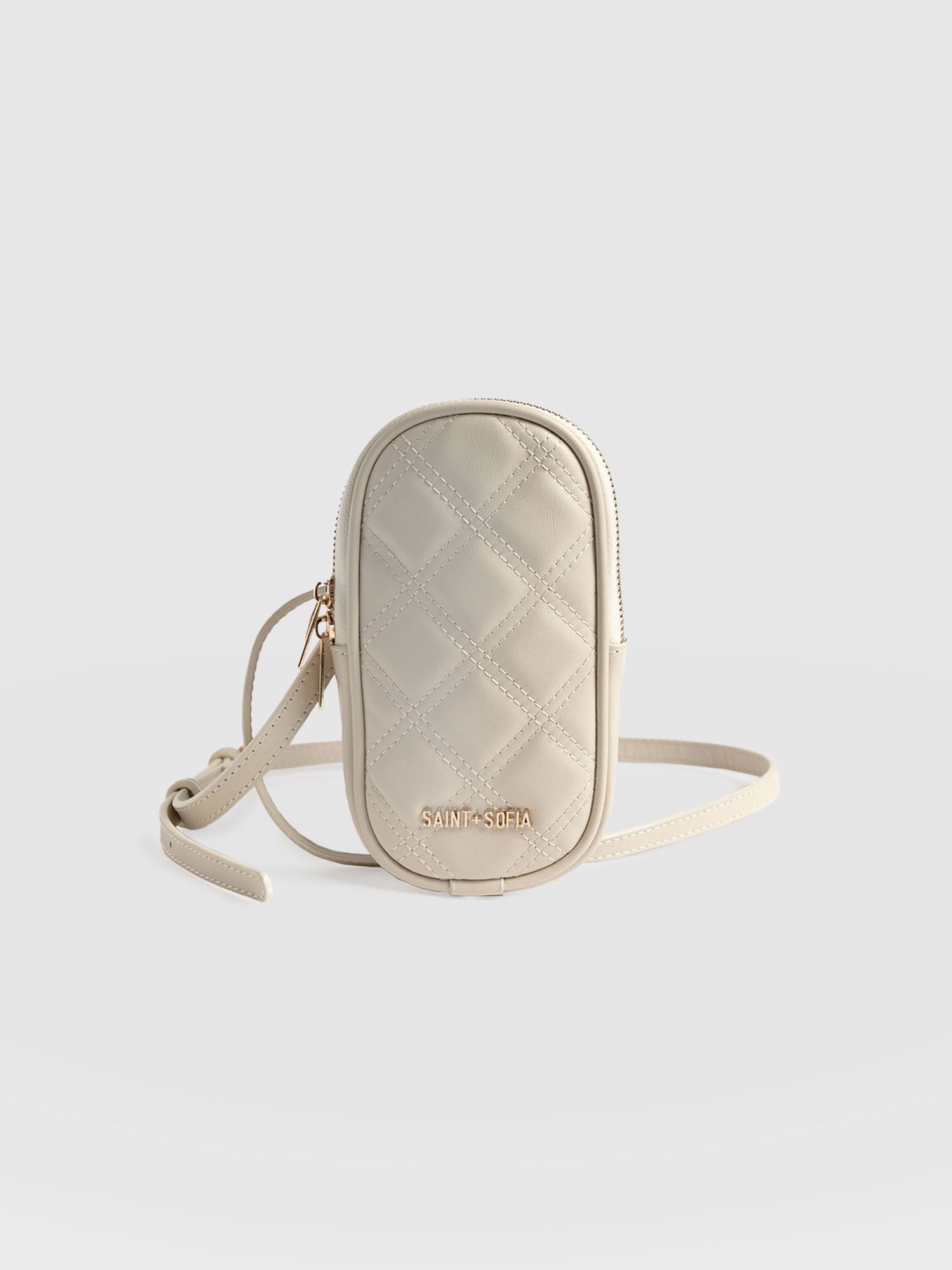 Pilton Quilted Phone Bag Cream - Women's Bags | Saint + Sofia® EU