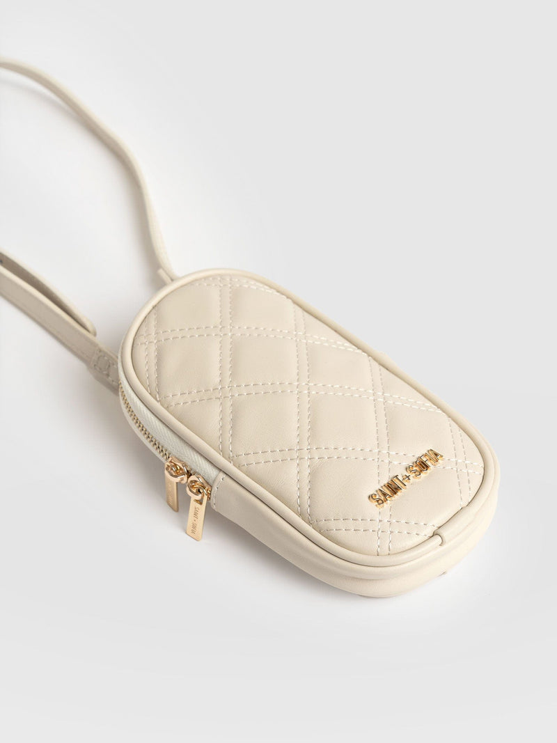 Pilton Quilted Phone Bag Cream - Women's Bags | Saint + Sofia® EU