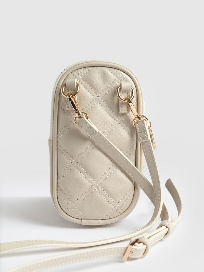 Pilton Quilted Phone Bag Cream - Women's Bags | Saint + Sofia® EU