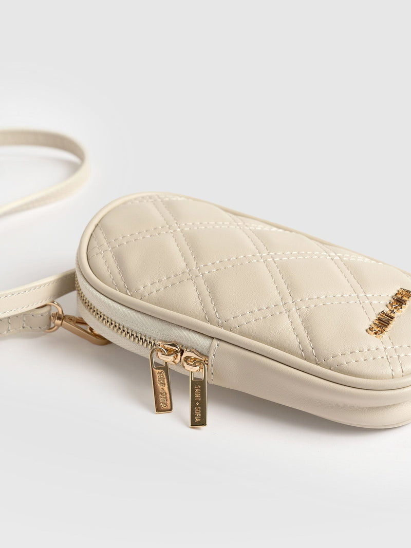 Pilton Quilted Phone Bag Cream - Women's Bags | Saint + Sofia® EU