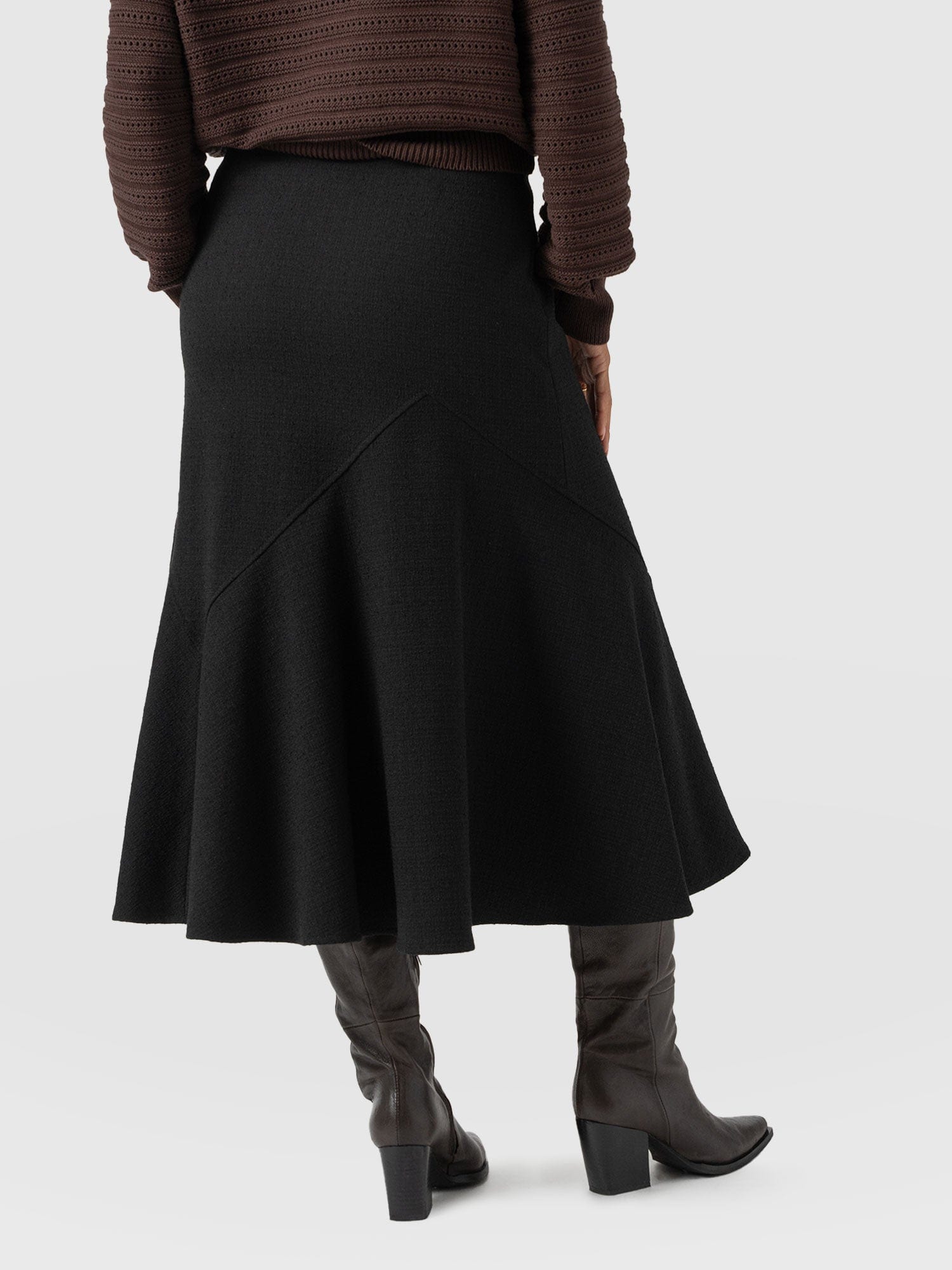 Piper Panelled Skirt  - Black Boucle - Women's Skirts | Saint + Sofia® EU