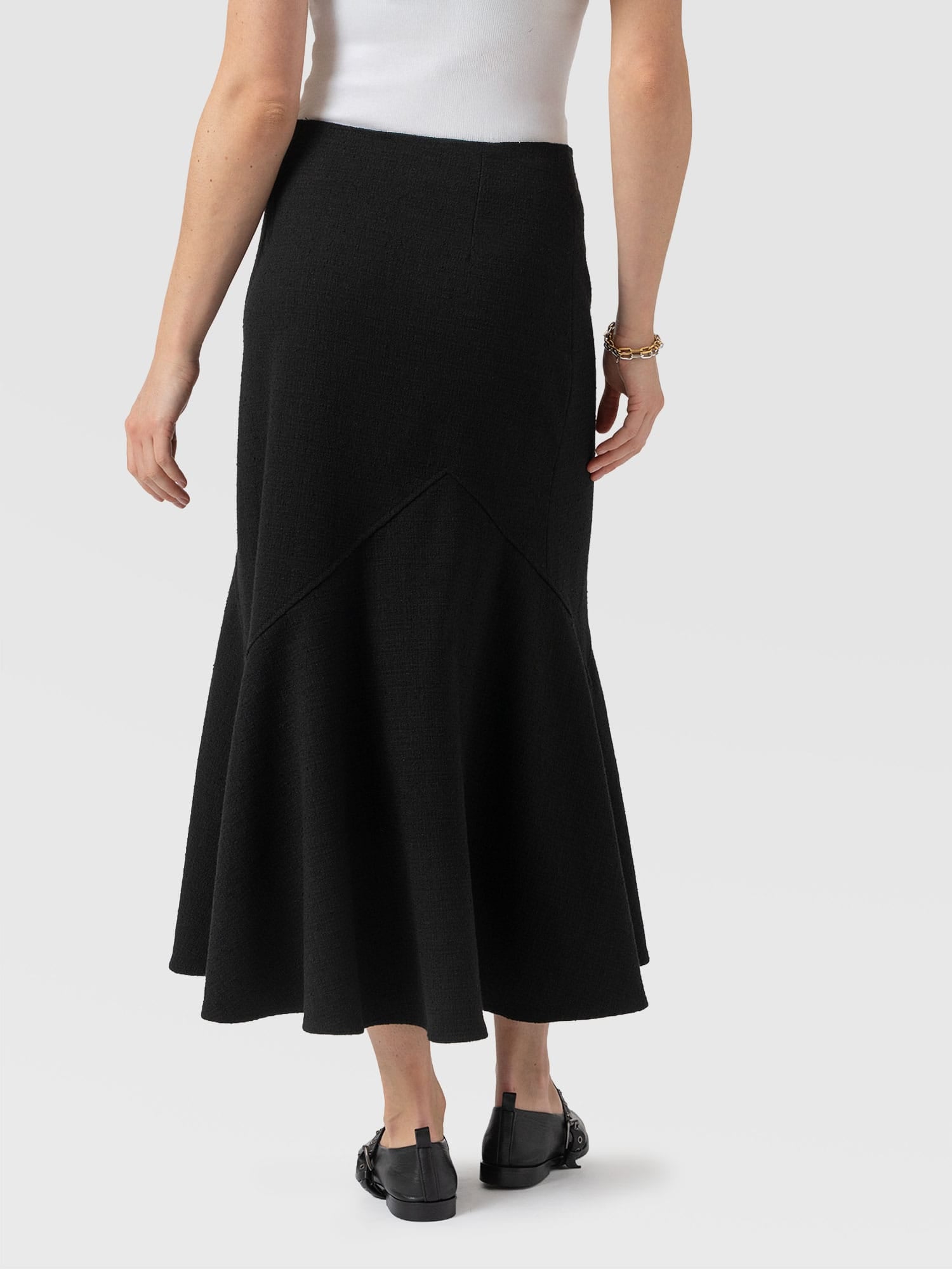 Piper Panelled Skirt  - Black Boucle - Women's Skirts | Saint + Sofia® EU