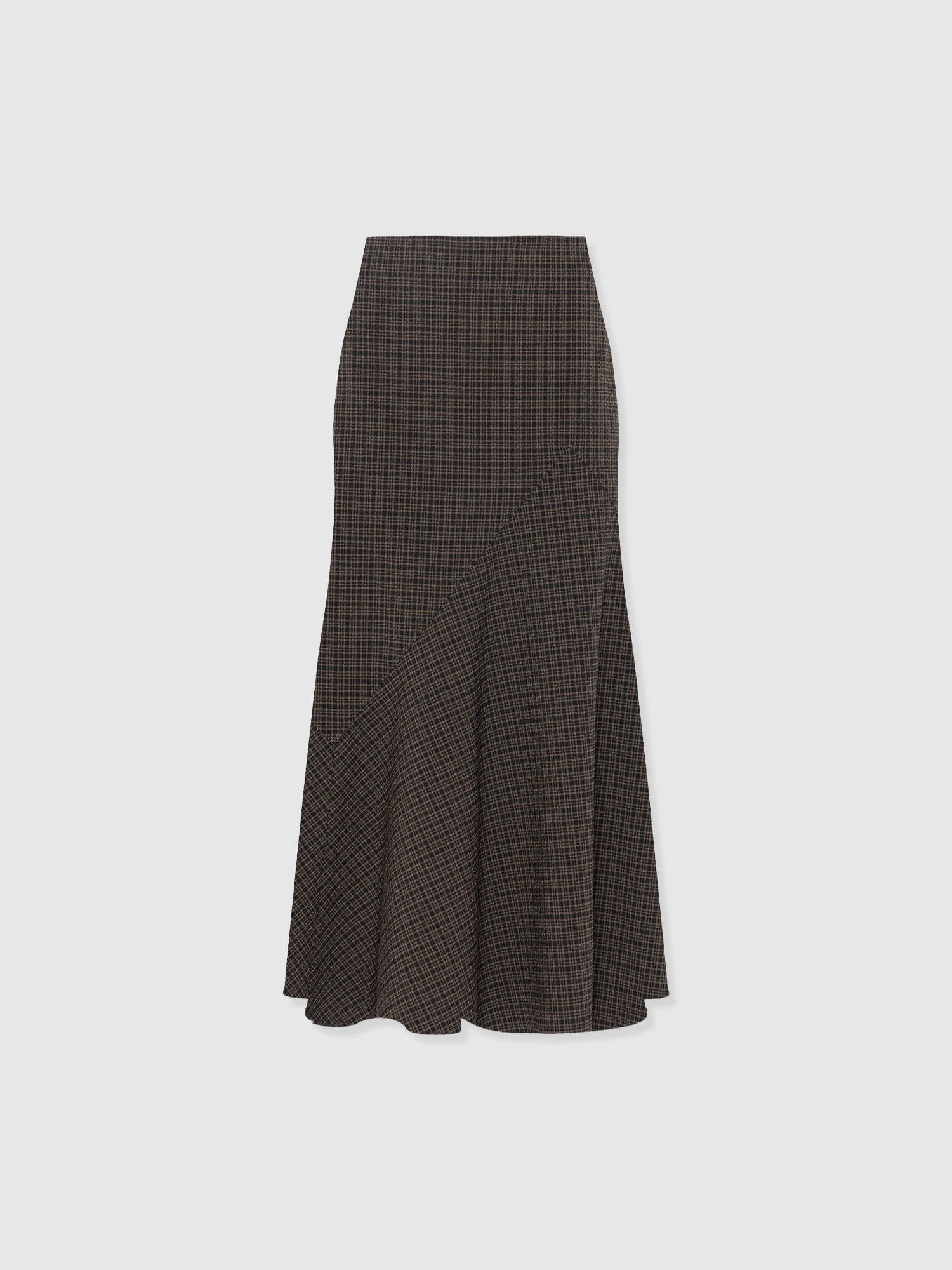 Piper Panelled Skirt - Brown Check - Women's Skirts | Saint + Sofia® EU