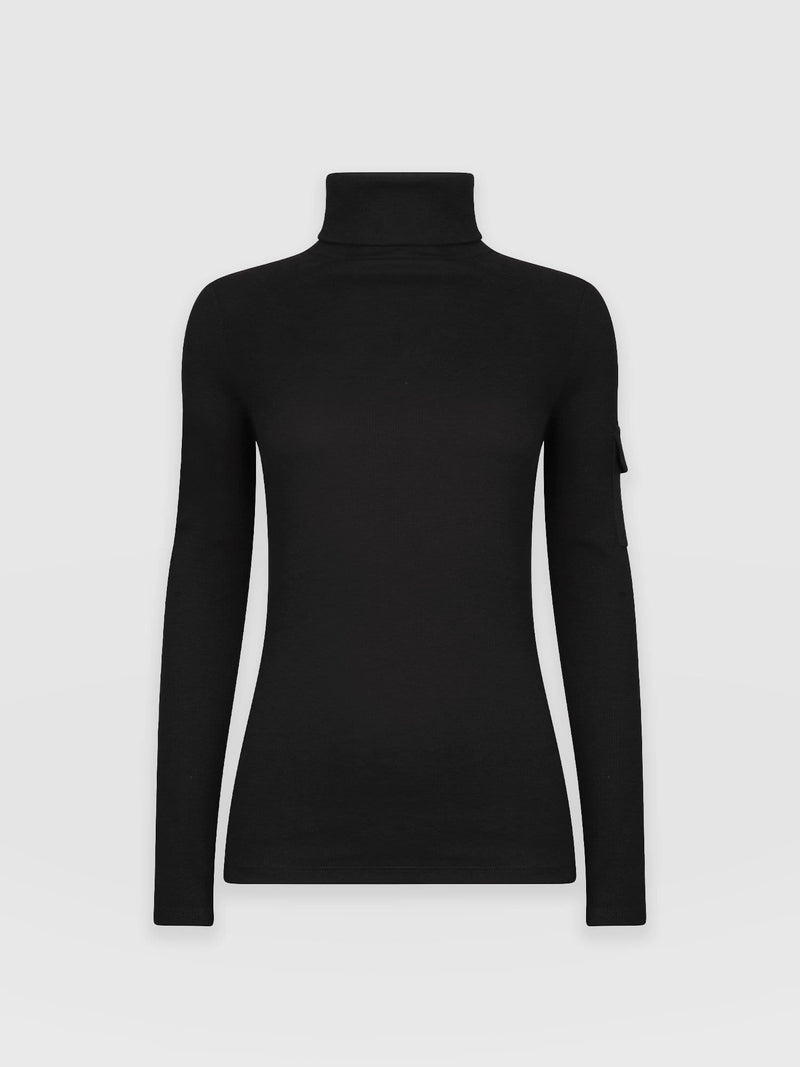 Pocket Roll Neck Black - Women's Jumpers | Saint + Sofia® EU