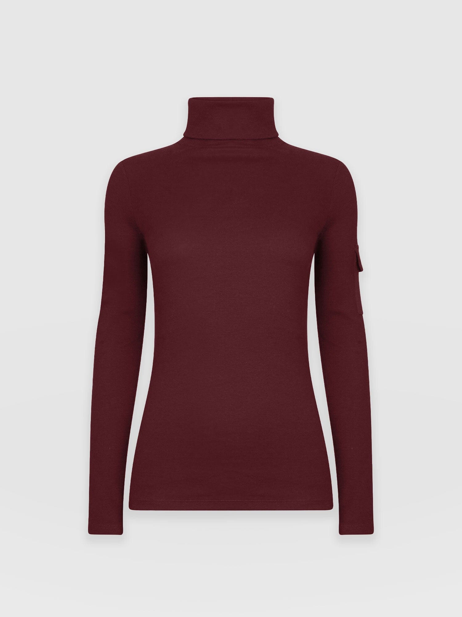 Pocket Roll Neck Burgundy - Women's Jumpers | Saint + Sofia® EU