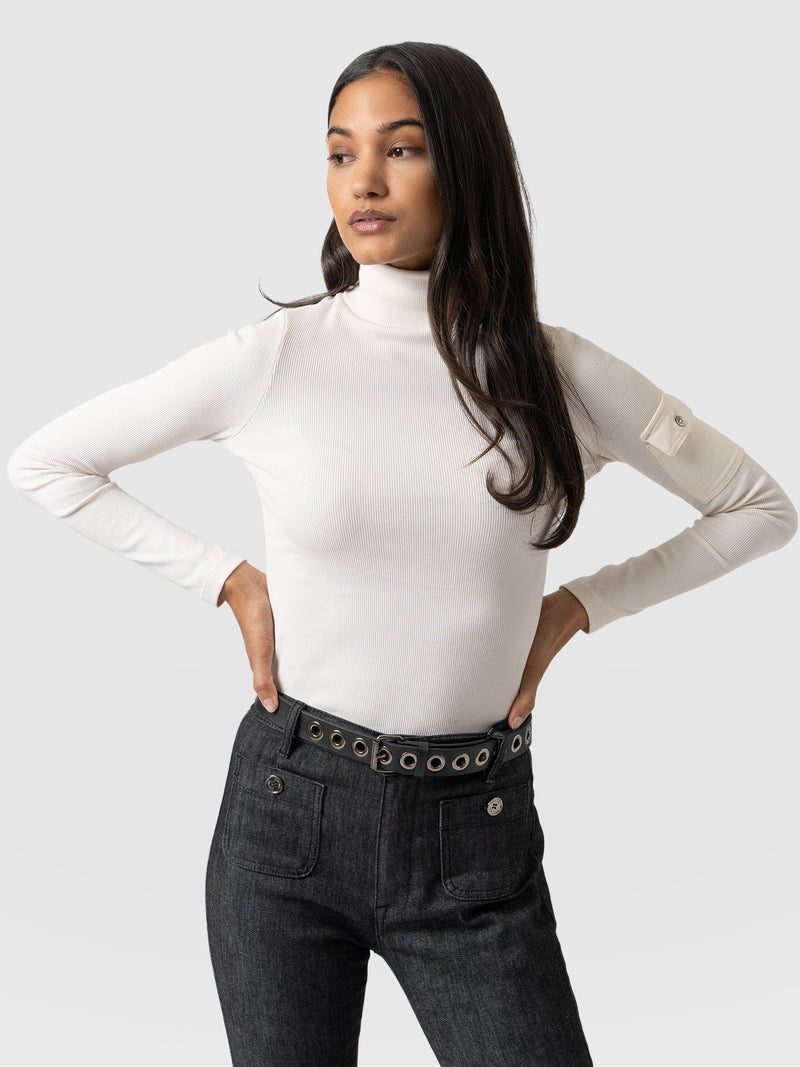 Pocket Roll Neck Cream - Women's Jumpers | Saint + Sofia® EU