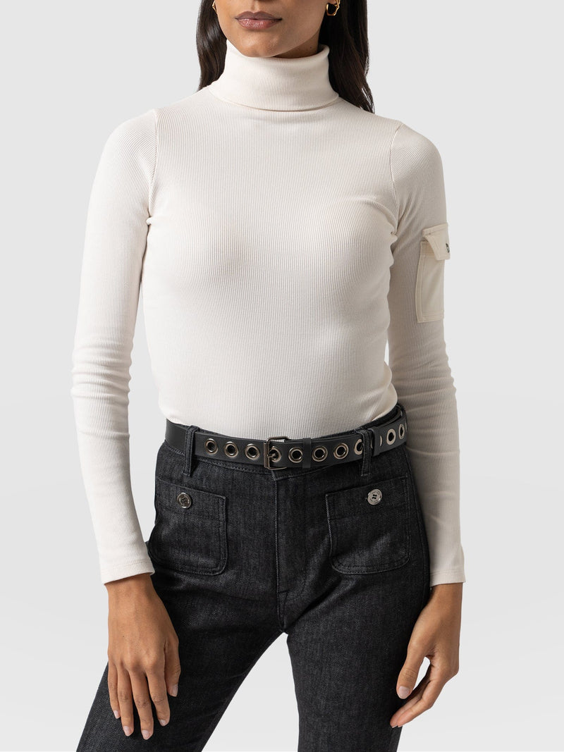 Pocket Roll Neck Cream - Women's Jumpers | Saint + Sofia® EU