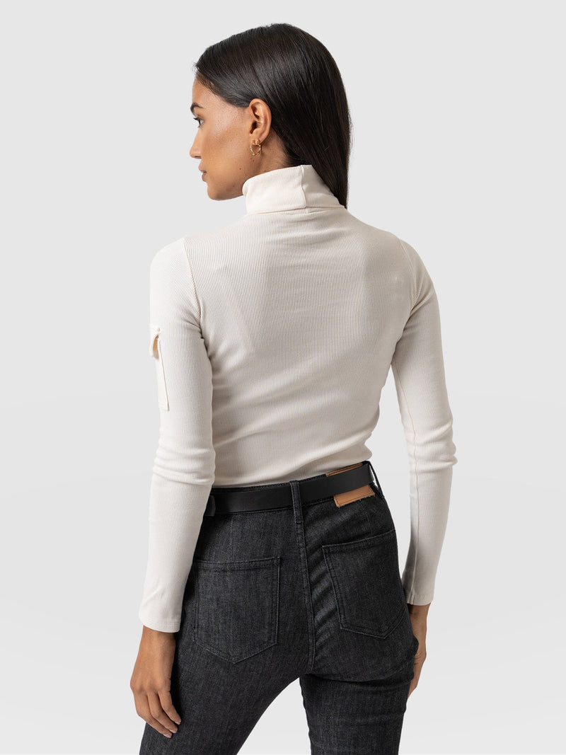 Pocket Roll Neck Cream - Women's Jumpers | Saint + Sofia® EU