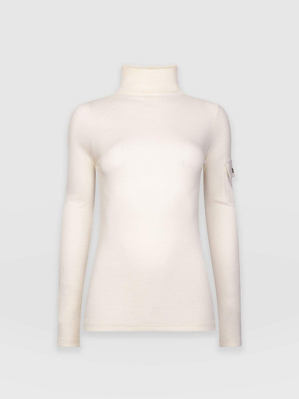 Pocket Roll Neck Cream - Women's Jumpers | Saint + Sofia® EU