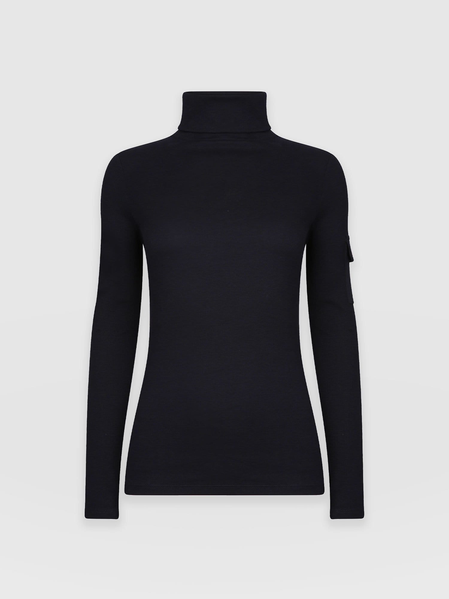 Pocket Roll Neck Navy - Women's Jumpers | Saint + Sofia® EU