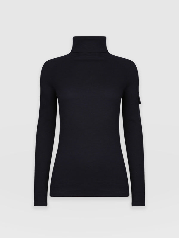 Pocket Roll Neck Navy - Women's Jumpers | Saint + Sofia® EU