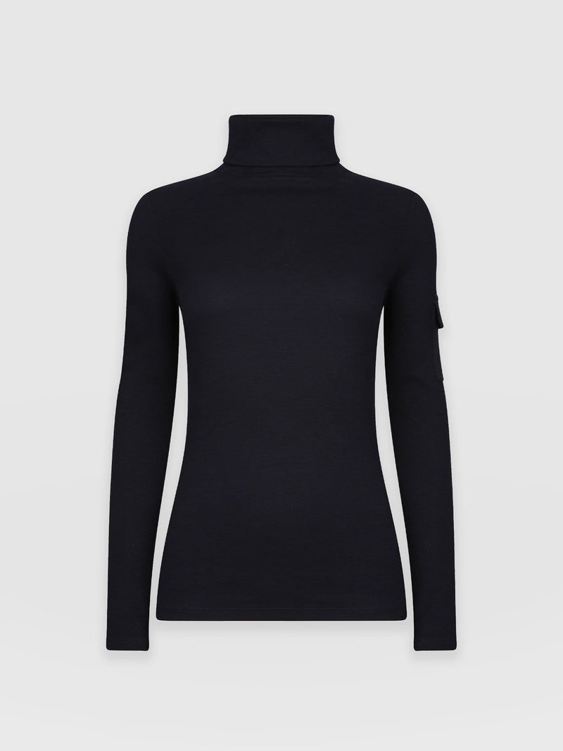 Pocket Roll Neck Navy - Women's Jumpers | Saint + Sofia® EU