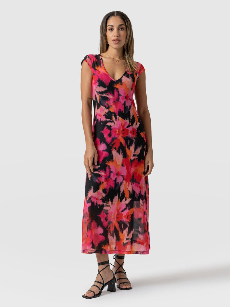 Poppy Mesh Dress Black Soft Focus - Women's Dresses | Saint + Sofia® EU