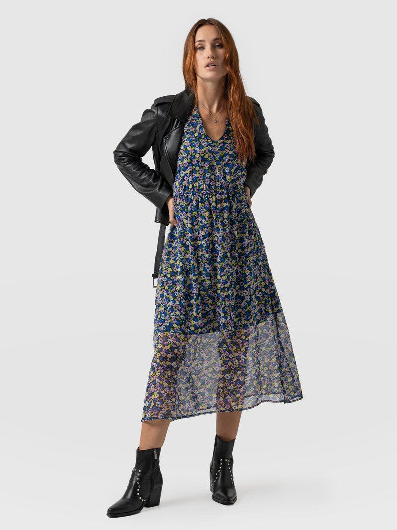 Portland Dress Blue Posy - Women's Dresses | Saint + Sofia® EU