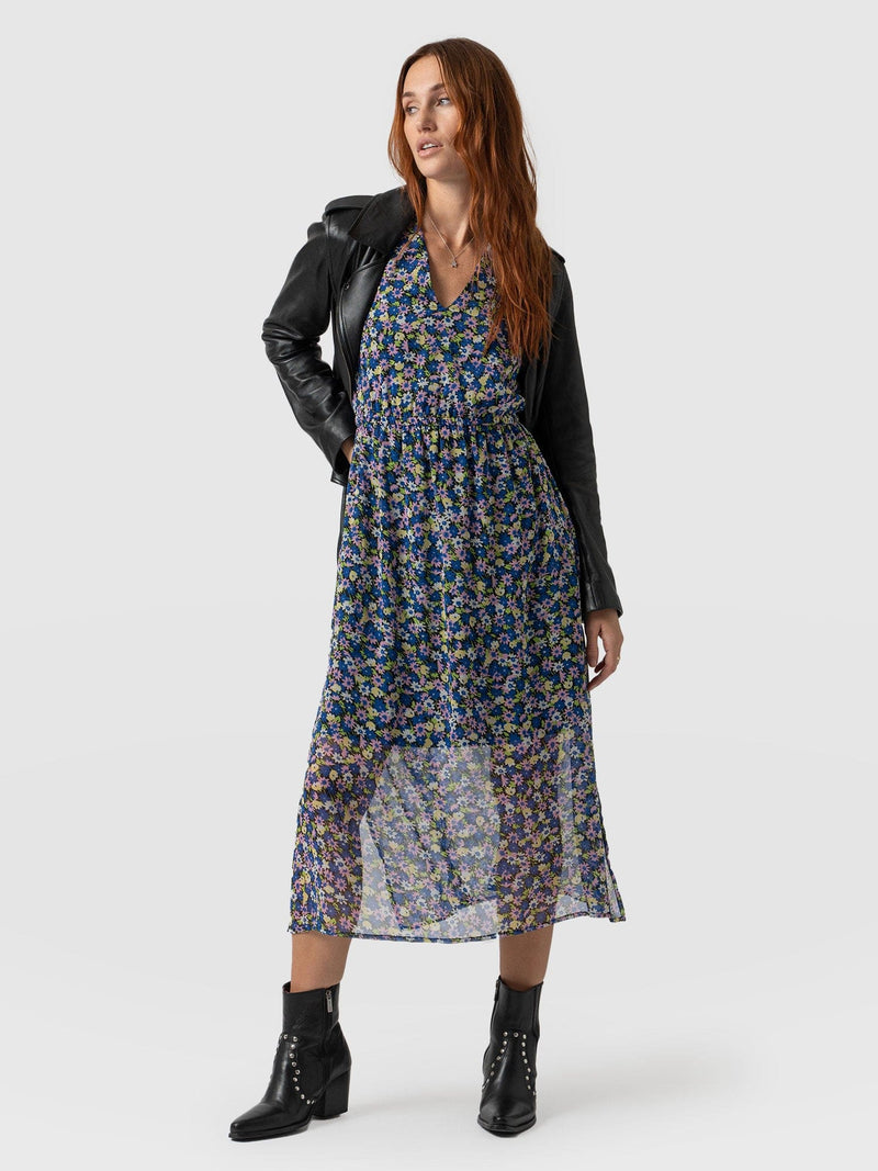 Portland Dress Blue Posy - Women's Dresses | Saint + Sofia® EU