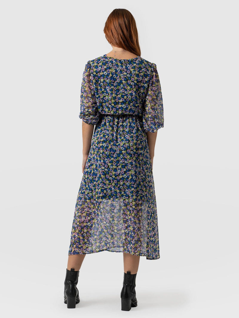 Portland Dress Blue Posy - Women's Dresses | Saint + Sofia® EU