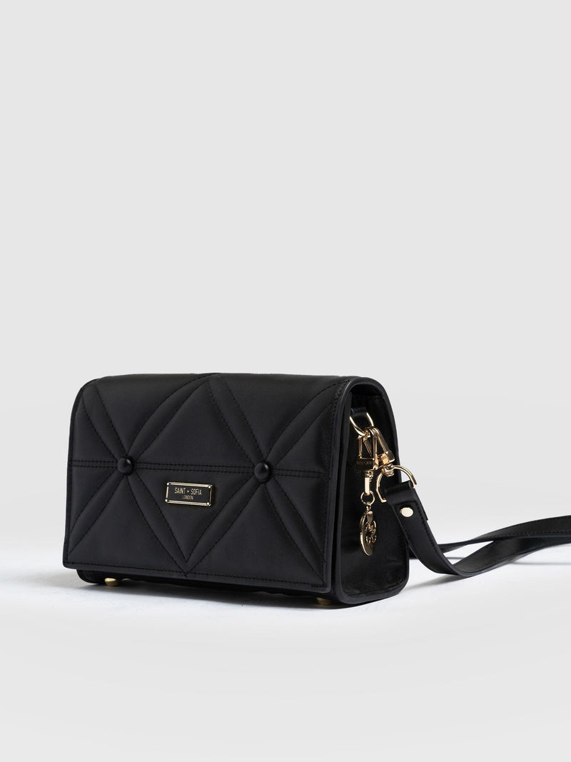 Quilted Keira Cross Body Bag Black - Women's Bags | Saint + Sofia® EU