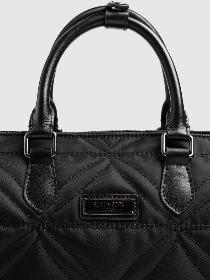 Quilted Maeve Duffle Bag Black - Women's Bags | Saint + Sofia® EU