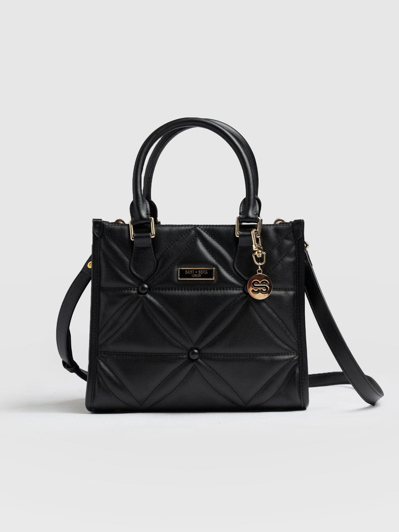 Quilted Mia Mini Tote Bag Black - Women's Bags | Saint + Sofia® EU