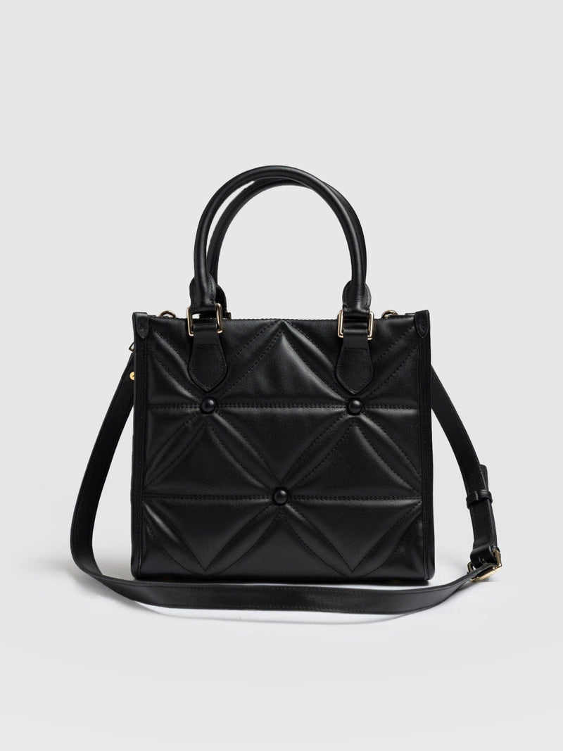 Quilted Mia Mini Tote Bag Black - Women's Bags | Saint + Sofia® EU