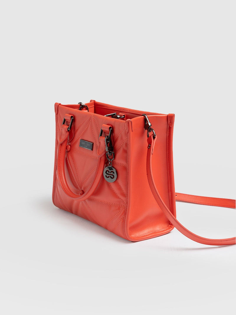 Quilted Mia Mini Tote Bag Coral - Women's Bags | Saint + Sofia® EU