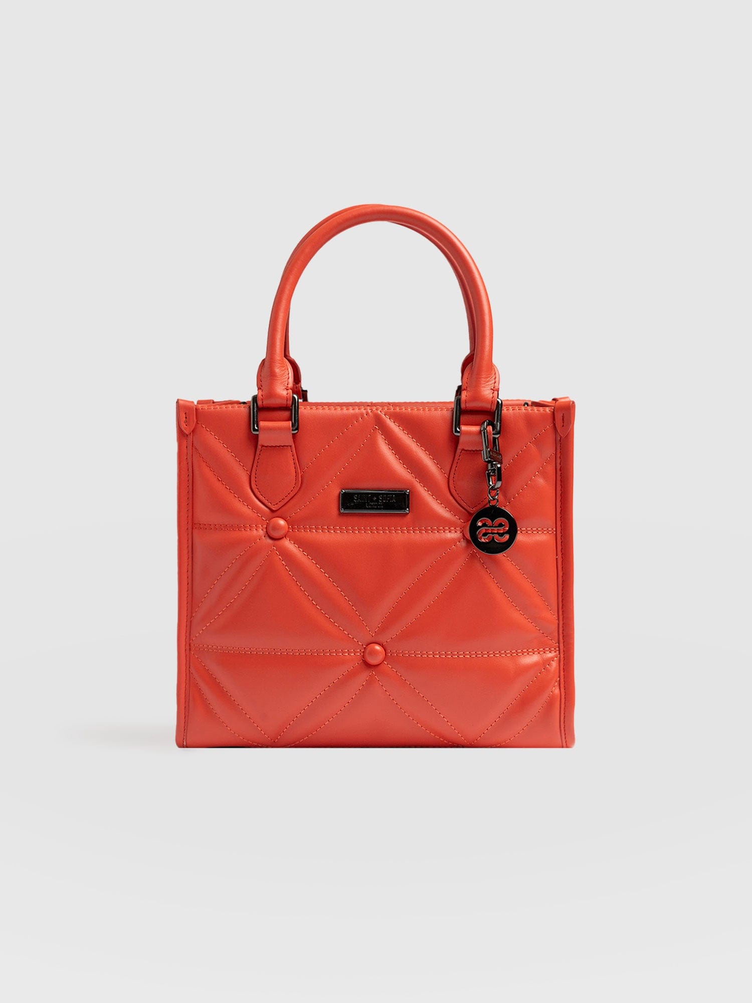 Quilted Mia Mini Tote Bag Coral - Women's Bags | Saint + Sofia® EU