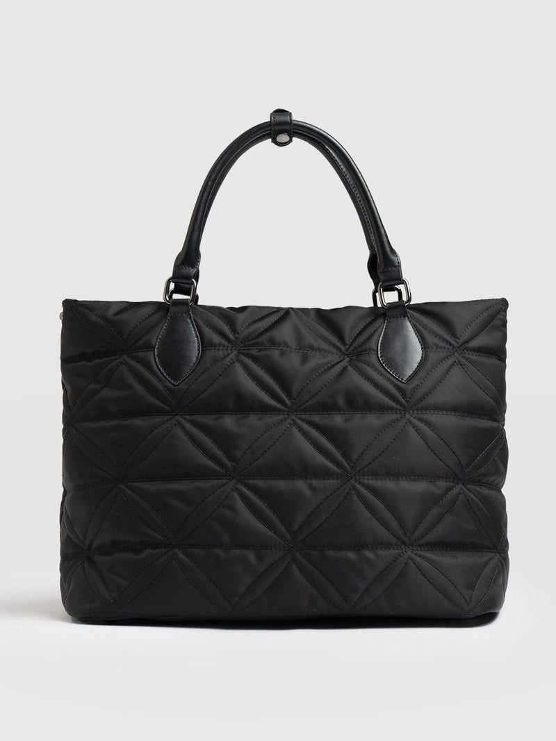 Quilted Selene Shopper Bag Black - Women's Bags | Saint + Sofia® EU