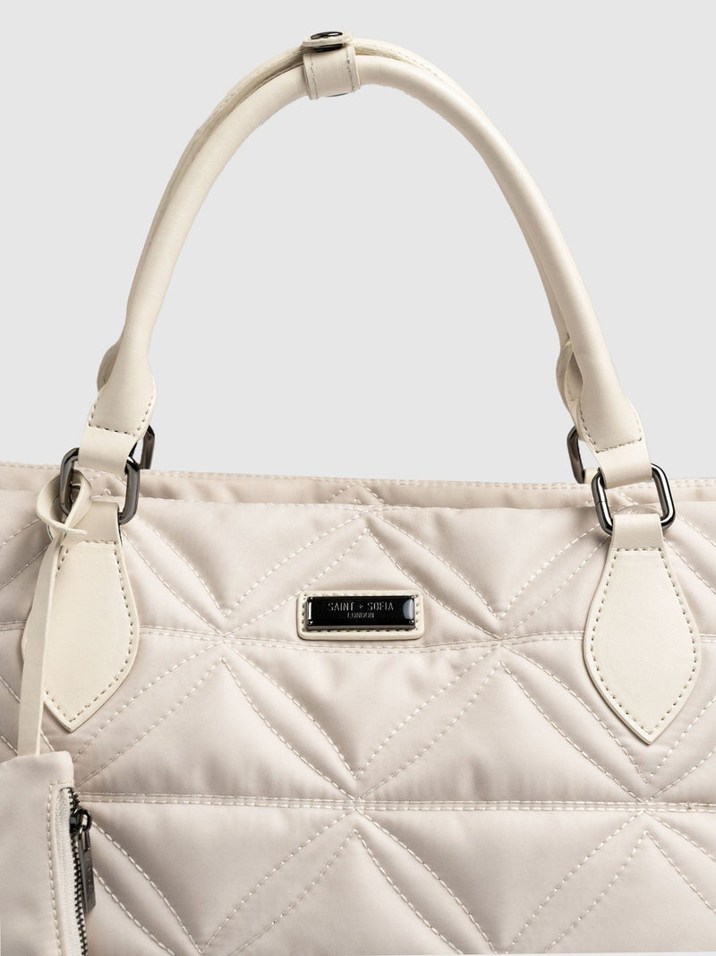 Quilted Selene Shopper Bag Cream - Women's Bags | Saint + Sofia® EU