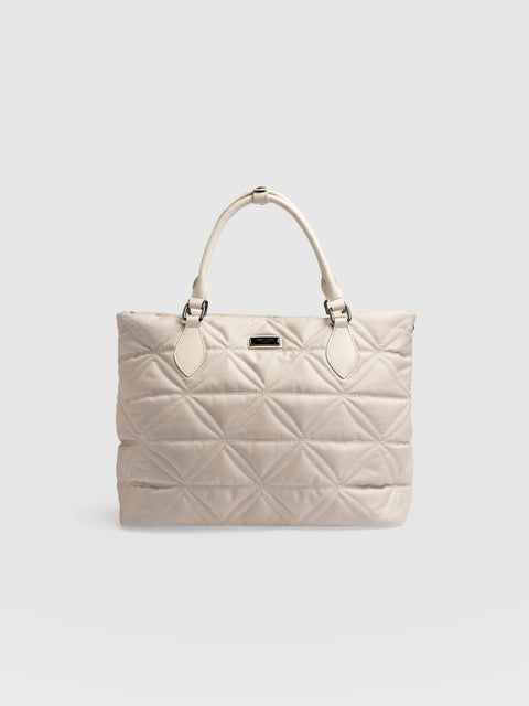 Quilted Selene Shopper Bag Cream - Women's Bags | Saint + Sofia® EU