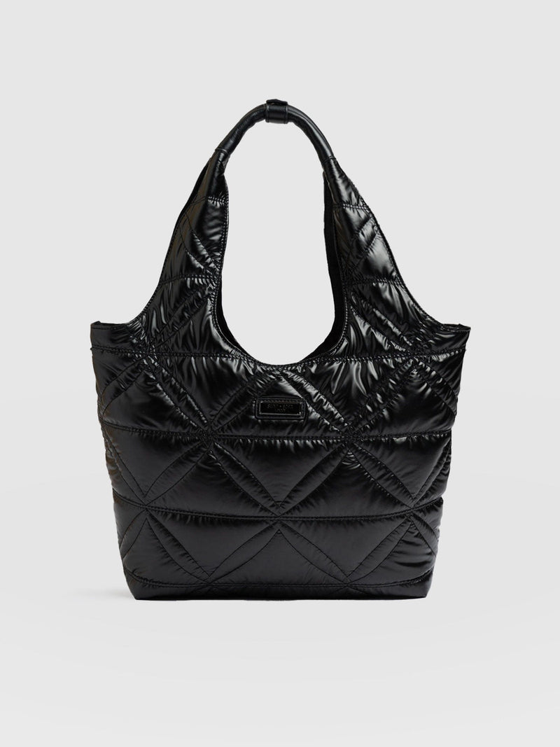 Quilted Stella Shoulder Tote Bag Black - Women's Bags | Saint + Sofia® EU