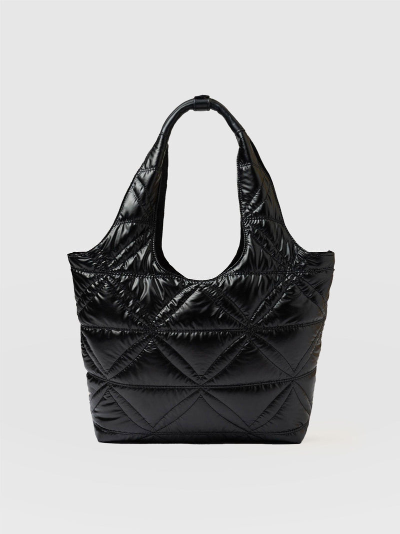 Quilted Stella Shoulder Tote Bag Black - Women's Bags | Saint + Sofia® EU