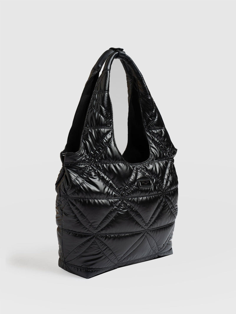 Quilted Stella Shoulder Tote Bag Black - Women's Bags | Saint + Sofia® EU