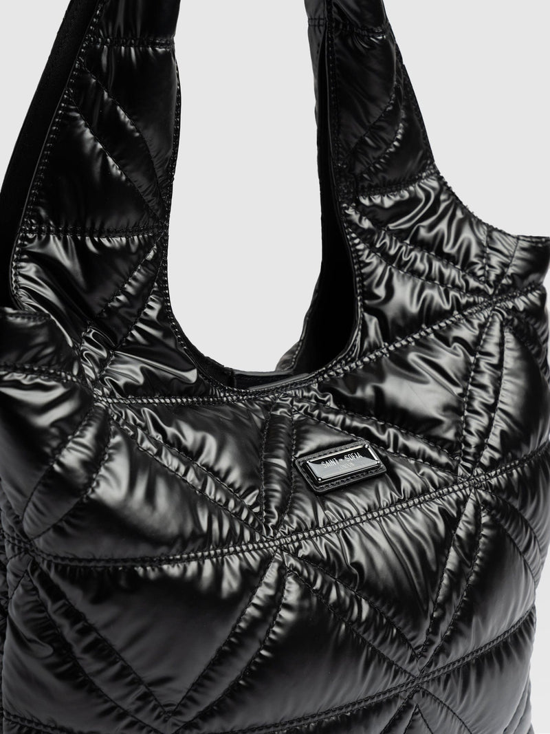 Quilted Stella Shoulder Tote Bag Black - Women's Bags | Saint + Sofia® EU