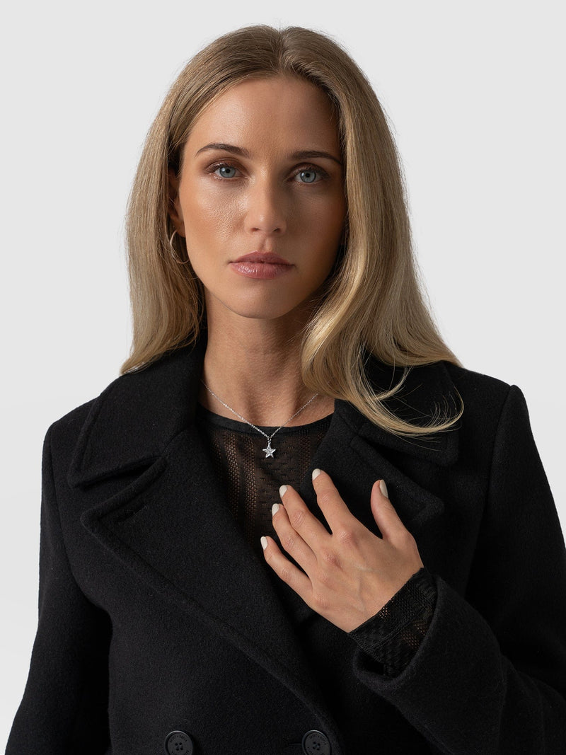 Quinn Pea Coat Black - Women's Coats | Saint + Sofia® EU