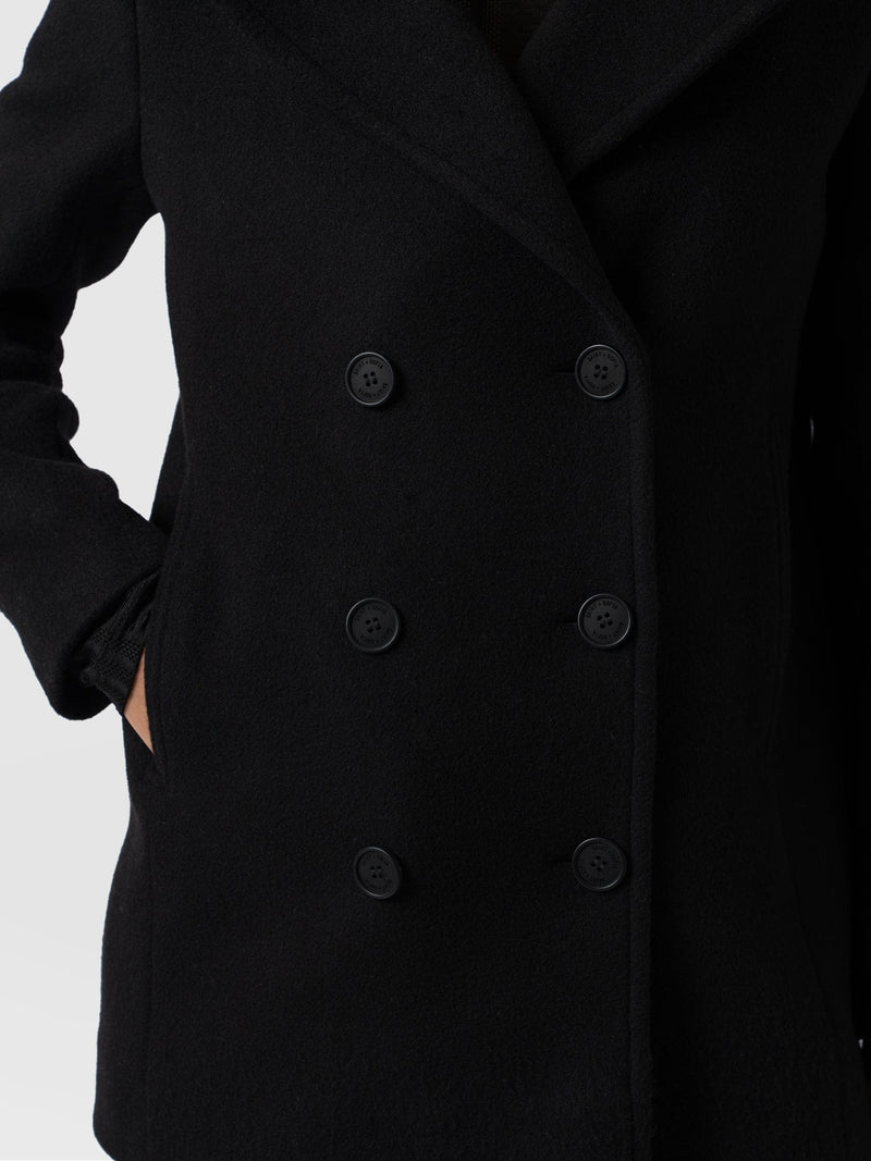 Quinn Pea Coat Black - Women's Coats | Saint + Sofia® EU