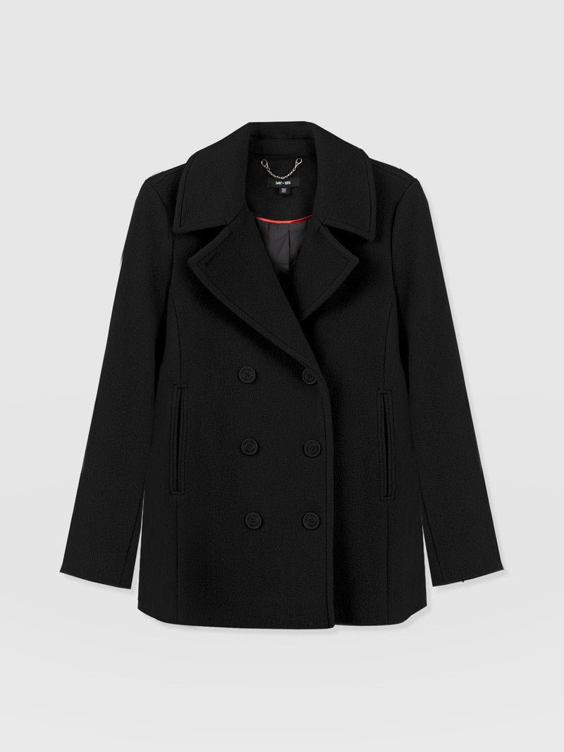 Quinn Pea Coat Black - Women's Coats | Saint + Sofia® EU