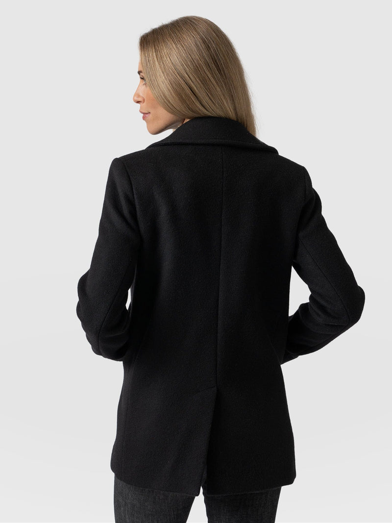 Quinn Pea Coat Black - Women's Coats | Saint + Sofia® EU