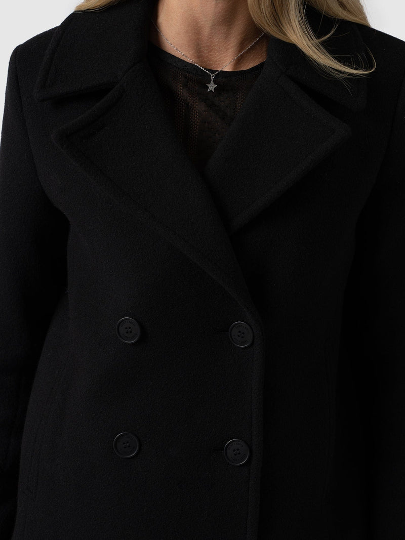 Quinn Pea Coat Black - Women's Coats | Saint + Sofia® EU