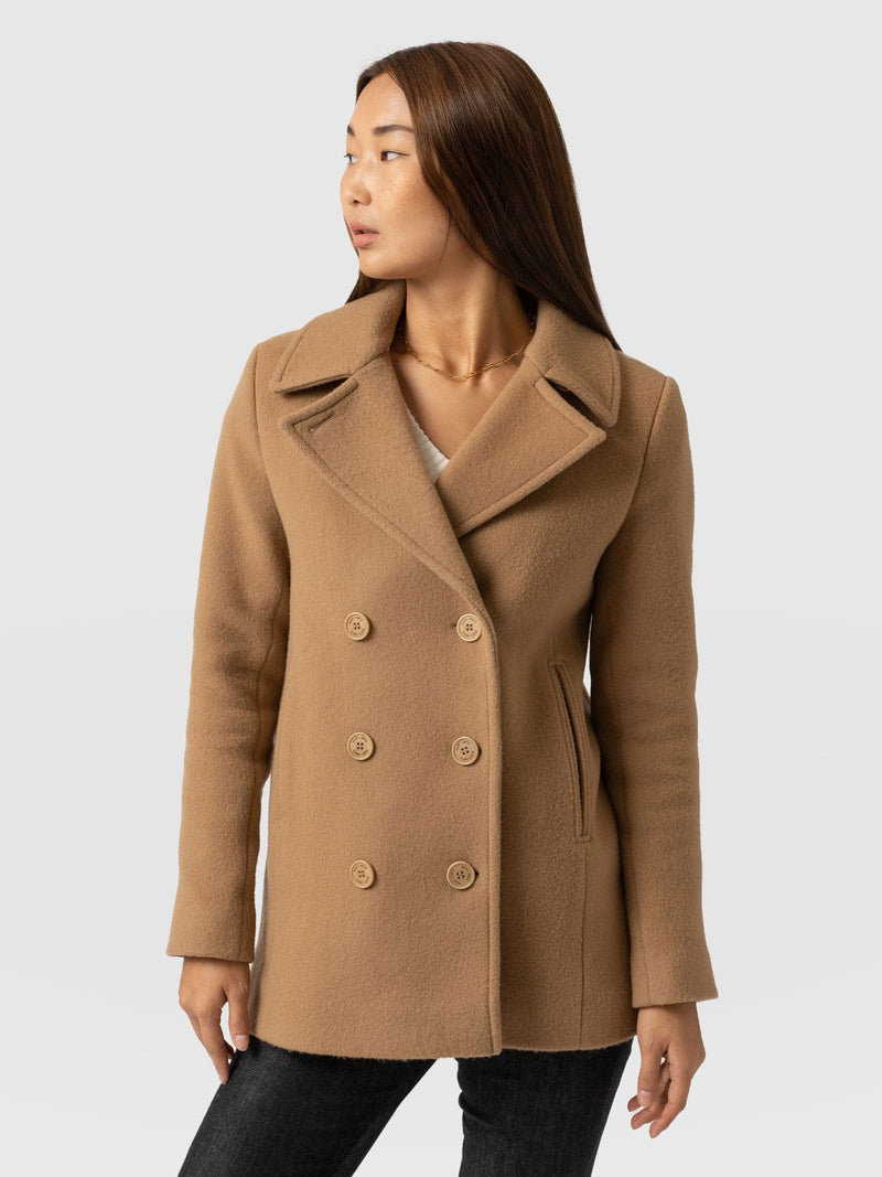 Quinn Pea Coat Camel - Women's Coats | Saint + Sofia® EU