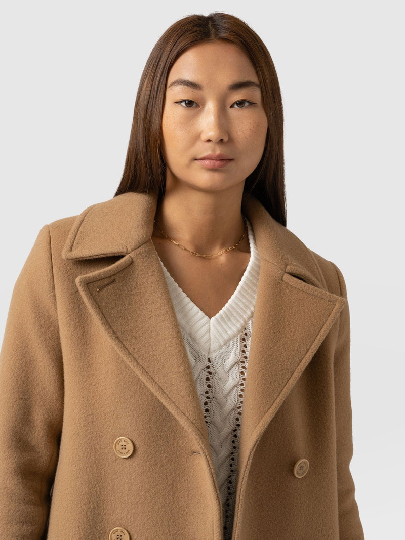 Quinn Pea Coat Camel - Women's Coats | Saint + Sofia® EU