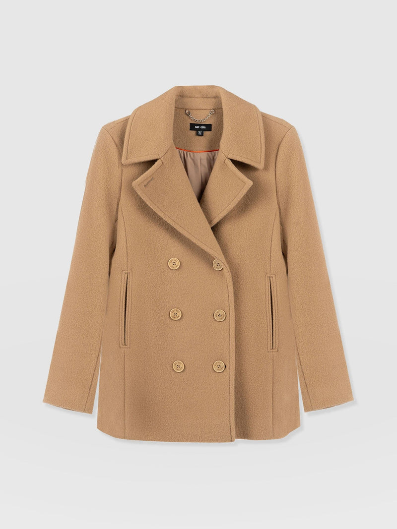 Quinn Pea Coat Camel - Women's Coats | Saint + Sofia® EU