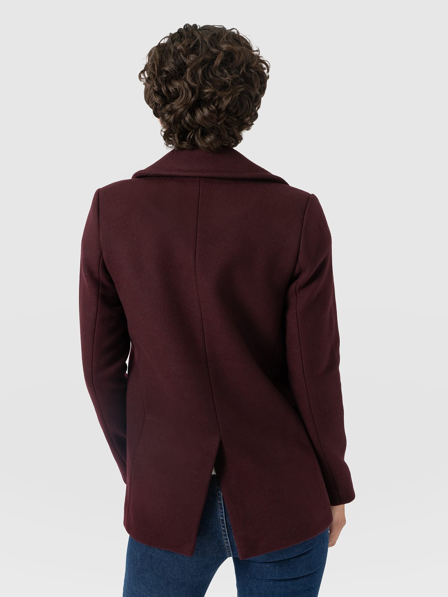 Quinn Pea Coat - Maroon - Women's Outerwears | Saint and Sofia® EU