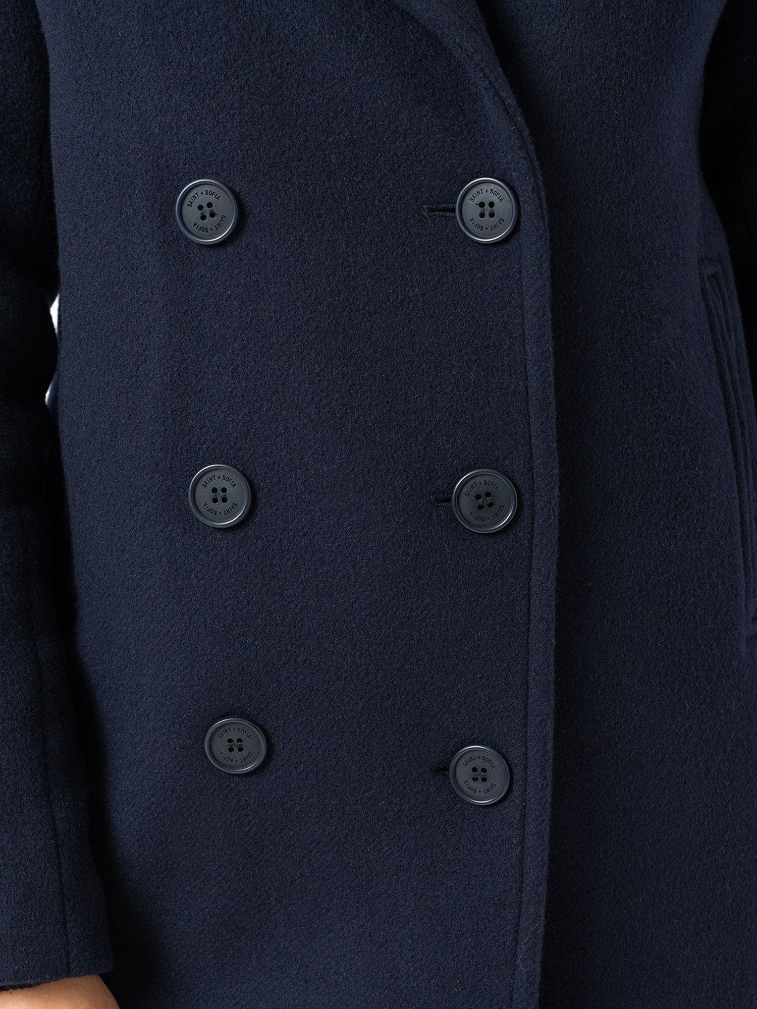 Quinn Pea Coat - Navy - Women's Outerwears | Saint + Sofia® EU