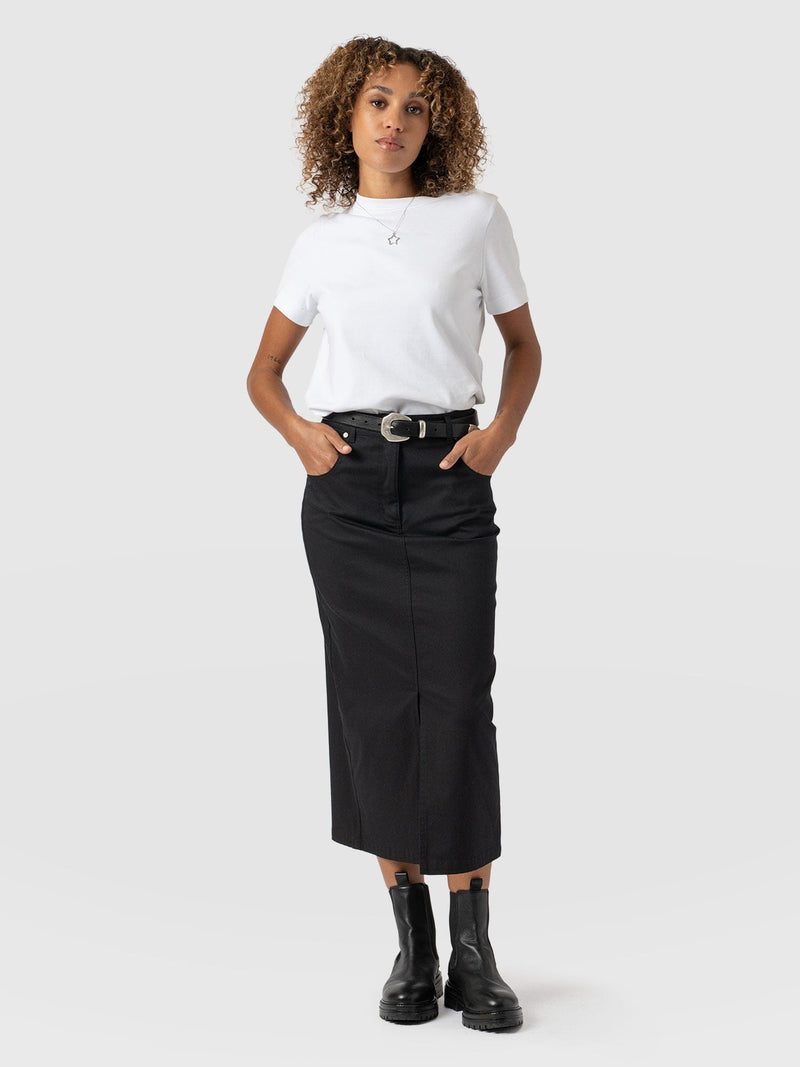 Raye Midi Skirt Black - Women's Skirts | Saint + Sofia® EU